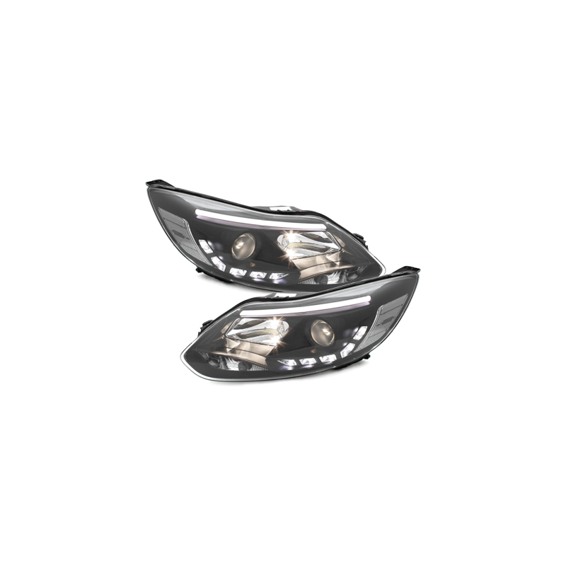 Phares avec feux diurnes Ford Focus 11+ Noir