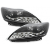 Phares DAYLINE Ford Focus 08-11 avec Feux Diurne Led LED Noir Phares DAYLINE Ford Focus 08-11 avec Feux Diurne Led LED Noir