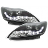 Phares DAYLINE Ford Focus 08-11 avec Feux Diurne Led LED Noir Phares DAYLINE Ford Focus 08-11 avec Feux Diurne Led LED Noir