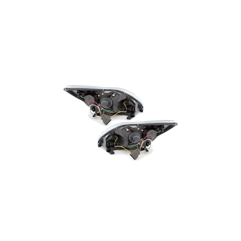 Phares DAYLINE Ford Focus 08-11  avec feux diurne LED Noir