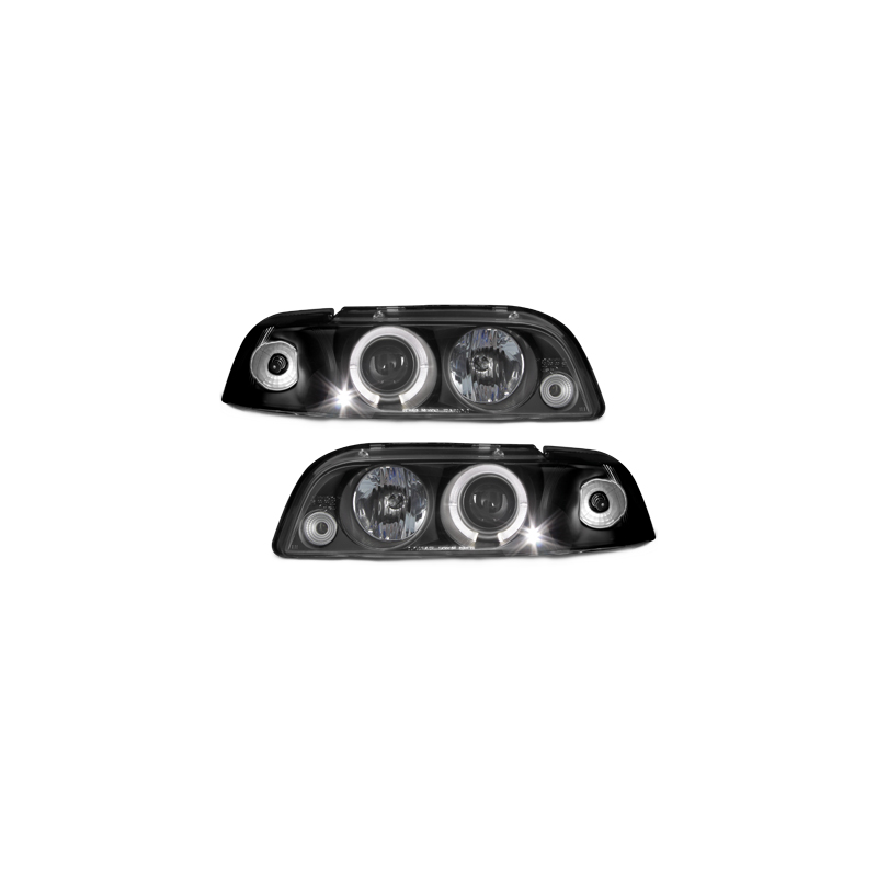 Phares Fiat Punto 93-99  avec Anneaux lumineux Angel Eyes   Noir