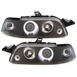 Phares Fiat Punto 93-99  avec anneaux lumineux angel eyes CCFL  Noir