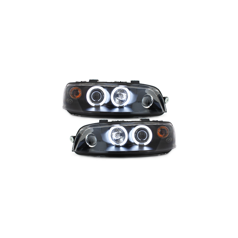 Phares Fiat Punto 99-03  avec anneaux lumineux angel eyes CCFL  Noir