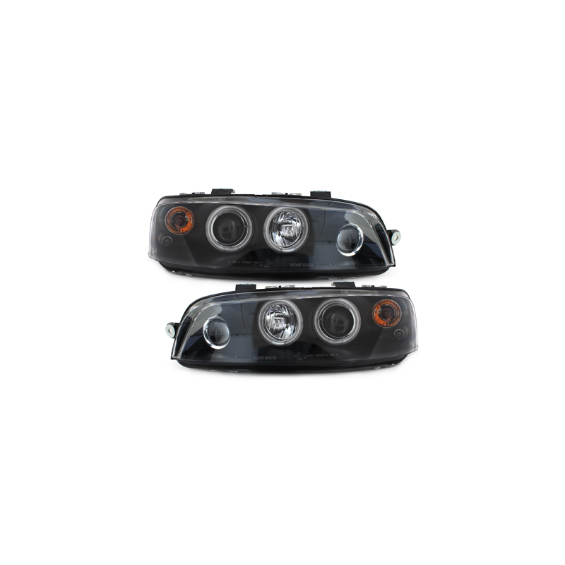 Phares Fiat Punto 99-03  avec anneaux lumineux angel eyes CCFL  Noir