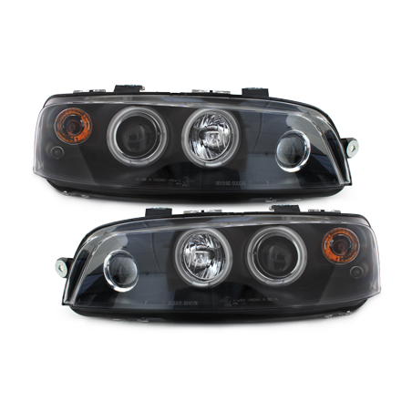 Phares Fiat Punto 99-03  avec anneaux lumineux angel eyes CCFL  Noir