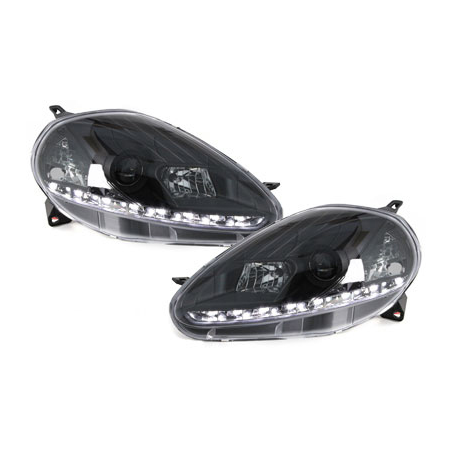  Phares Phares D-LITE Fiat G.Punto 05-08 Led Drl noir