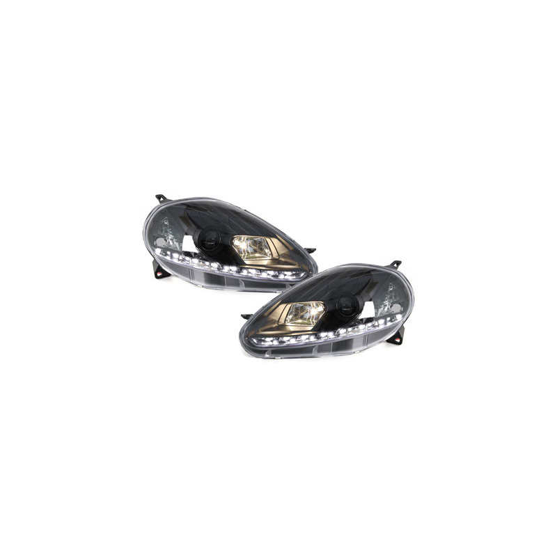  Phares Phares D-LITE Fiat G.Punto 05-08 Led Drl noir
