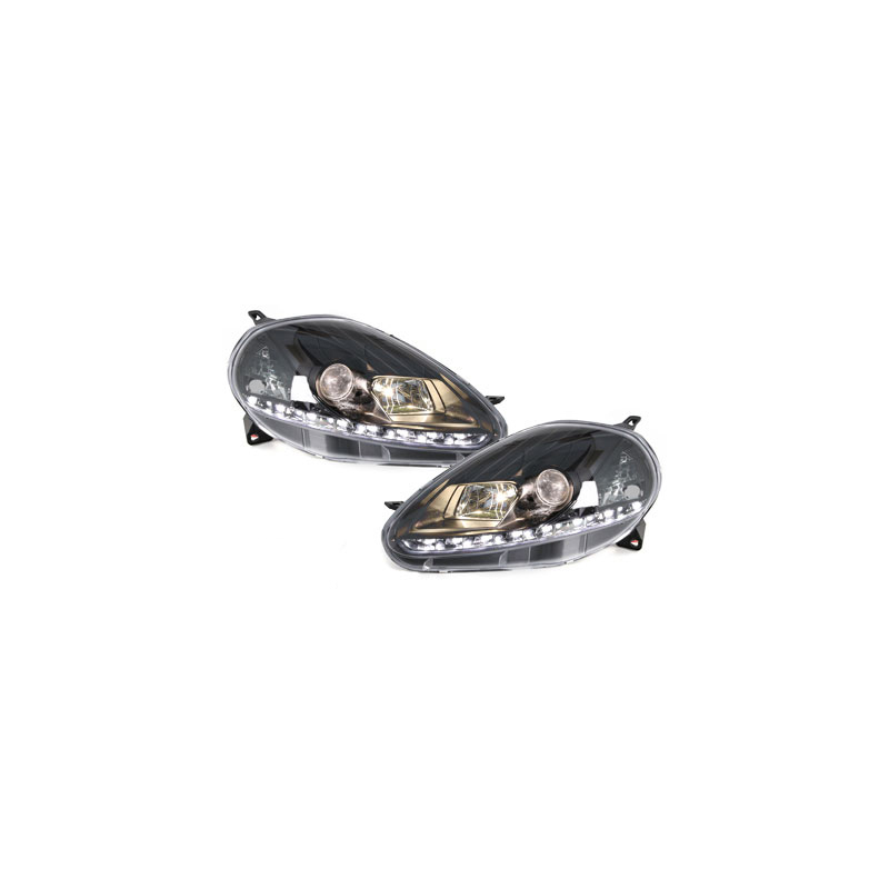  Phares Phares D-LITE Fiat G.Punto 05-08 Led Drl noir