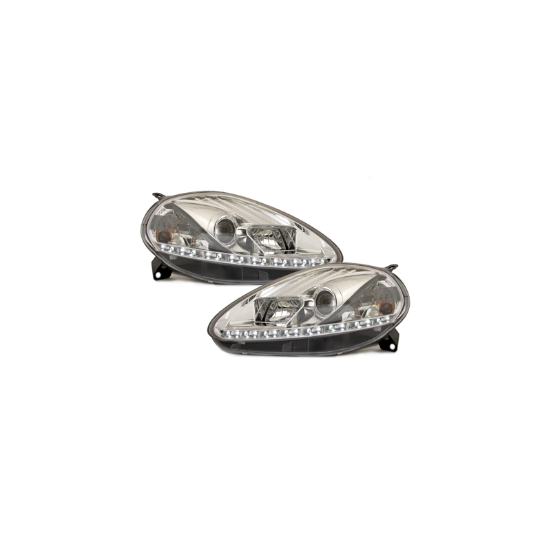  Phares Phares D-LITE Fiat G.Punto 05-08 Led Drl chrome