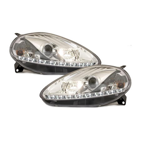  Phares Phares D-LITE Fiat G.Punto 05-08 Led Drl chrome