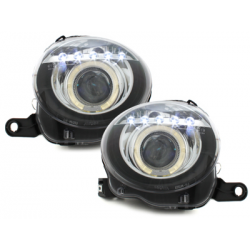 Phares Fiat 500 07+  avec Anneaux lumineux Angel Eyes   Noir