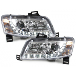 Phares DAYLINE Fiat Stilo 01-08  avec Feux Diurne Led  Chrome