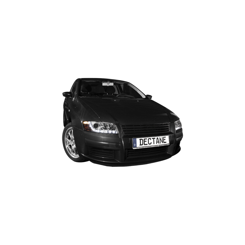 Phares DAYLINE Fiat Stilo 01-08  avec Feux Diurne Led  Chrome
