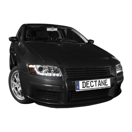 Phares DAYLINE Fiat Stilo 01-08  avec Feux Diurne Led  Chrome