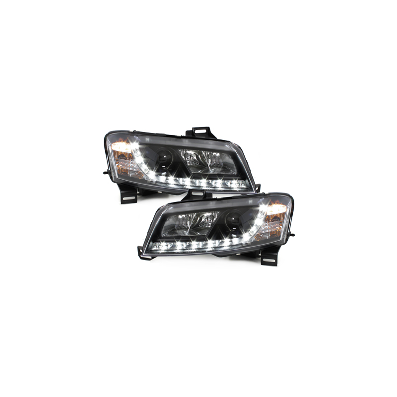 Phares DAYLINE Fiat Stilo 01-08  avec Feux Diurne Led  Noir