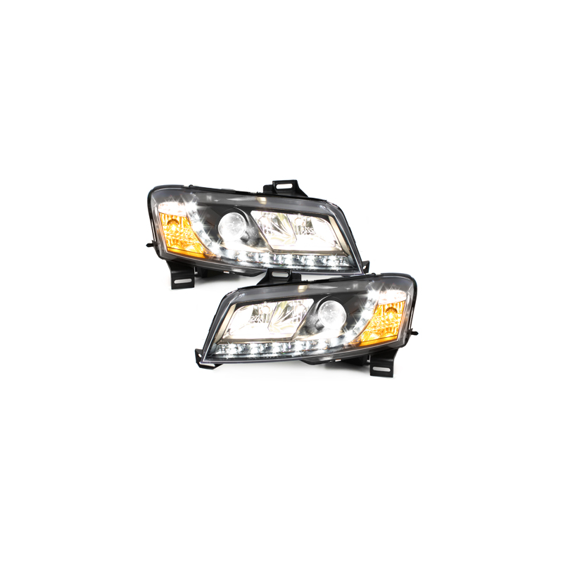 Phares DAYLINE Fiat Stilo 01-08  avec Feux Diurne Led  Noir