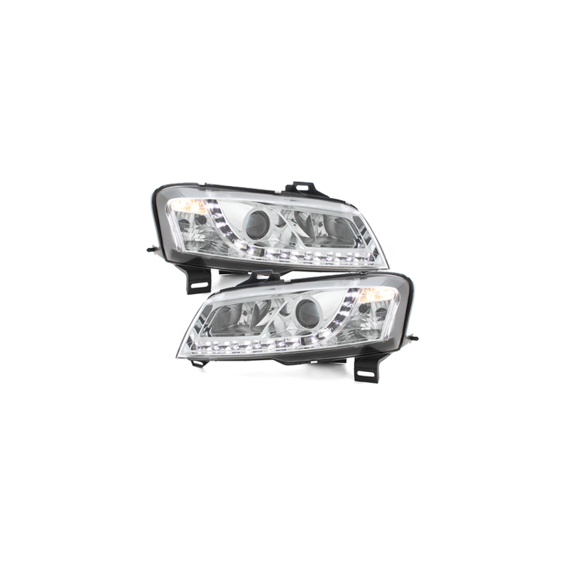 Phares D-LITE Fiat Stilo 01-08  avec Feux Diurne  Chrome