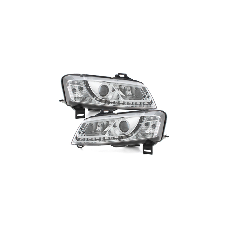 Phares D-LITE Fiat Stilo 01-08  avec Feux Diurne  Chrome