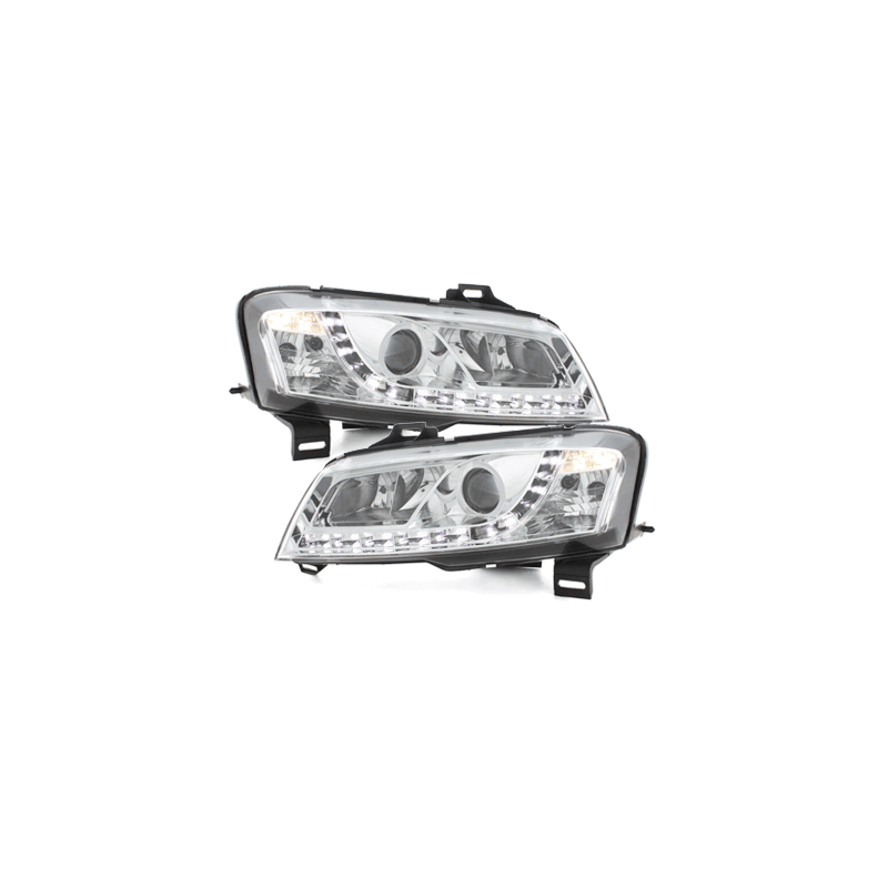 Phares D-LITE Fiat Stilo 01-08  avec Feux Diurne  Chrome