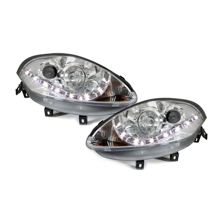 Phares DAYLINE Fiat Bravo 07-10  avec Feux Diurne LED   Chrome