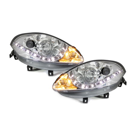 Phares DAYLINE Fiat Bravo 07-10  avec Feux Diurne LED   Chrome