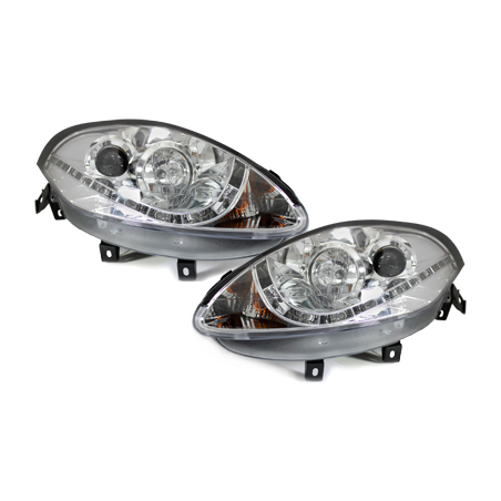 Phares DAYLINE Fiat Bravo 07-10  avec Feux Diurne LED   Chrome