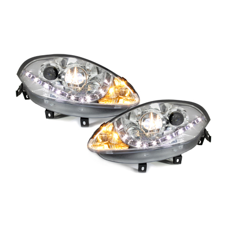 Phares DAYLINE Fiat Bravo 07-10  avec Feux Diurne LED   Chrome