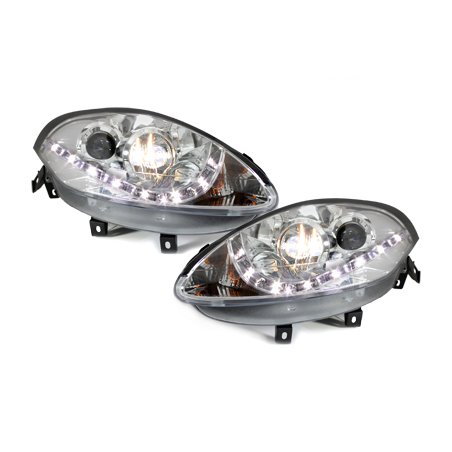 Phares DAYLINE Fiat Bravo 07-10  avec Feux Diurne LED   Chrome