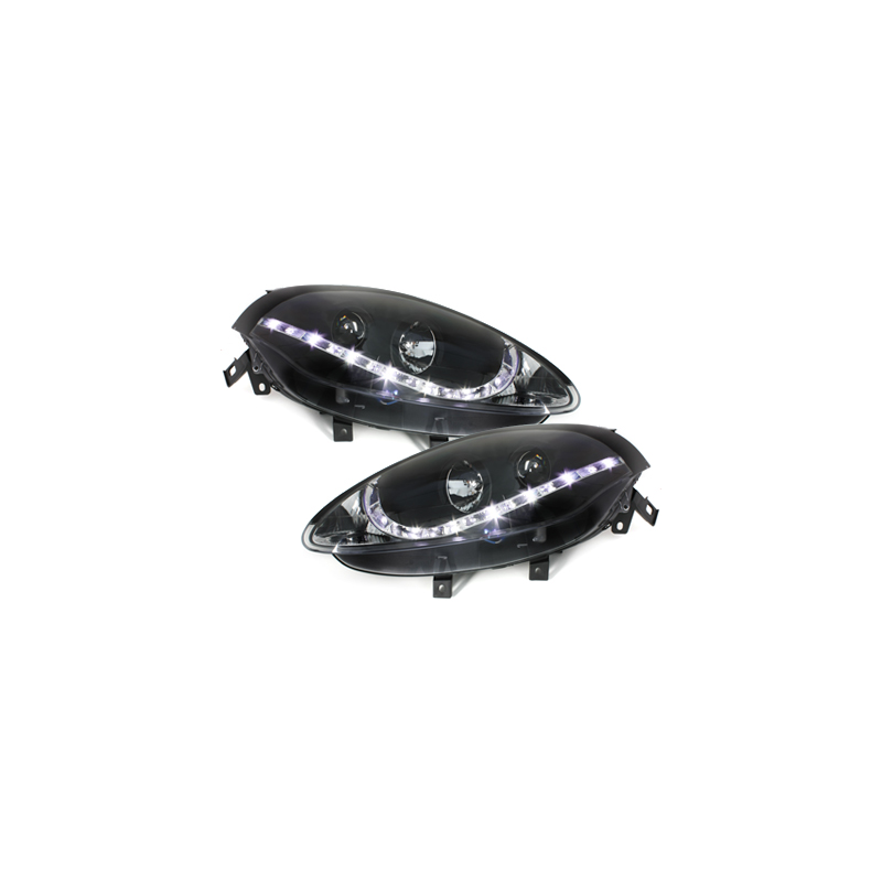 Phares DAYLINE Fiat Bravo 07-10  avec Feux Diurne LED   Noir
