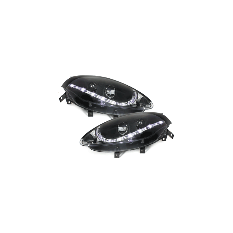 Phares DAYLINE Fiat Bravo 07-10  avec Feux Diurne LED   Noir
