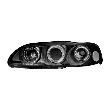Phares Honda Civic 2/3T 91-95 avec anneaux lumineux angel eyes Noir Phares Honda Civic 2/3T 91-95 avec anneaux lumineux angel eyes Noir