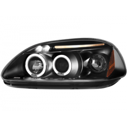 Phares Honda Civic 2/5T 96-98  avec anneaux lumineux angel eyes  Noir