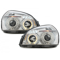 Phares Hyundai Tucson 04+  avec Anneaux lumineux Angel Eyes   Chrome