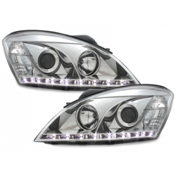 Phares DAYLINE KIA CEE'D 06-09  avec feux diurne LED  Chrome