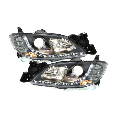 Phares DAYLINE Mazda 3 4T/D/P 03-08 Noir Phares DAYLINE Mazda 3 4T/D/P 03-08 Noir