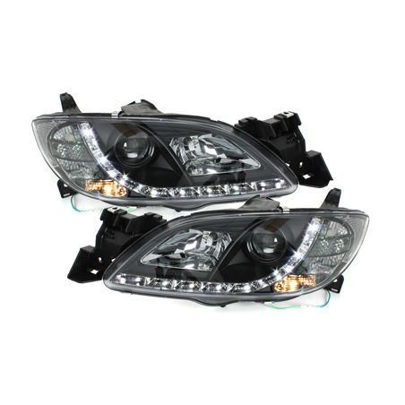 Phares DAYLINE Mazda 3 4T/D/P 03-08 Noir Phares DAYLINE Mazda 3 4T/D/P 03-08 Noir