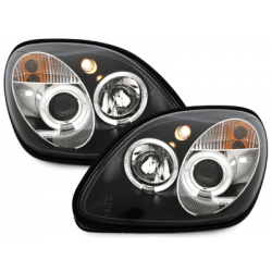 Phares Mercedes Benz R170 SLK 96-04  avec anneaux lumineux angel eyes  Noir