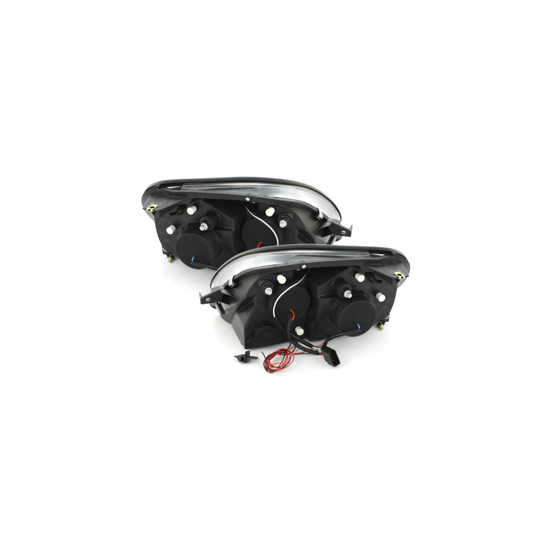 Phares Mercedes Benz R170 SLK 96-04  avec anneaux lumineux angel eyes  Noir