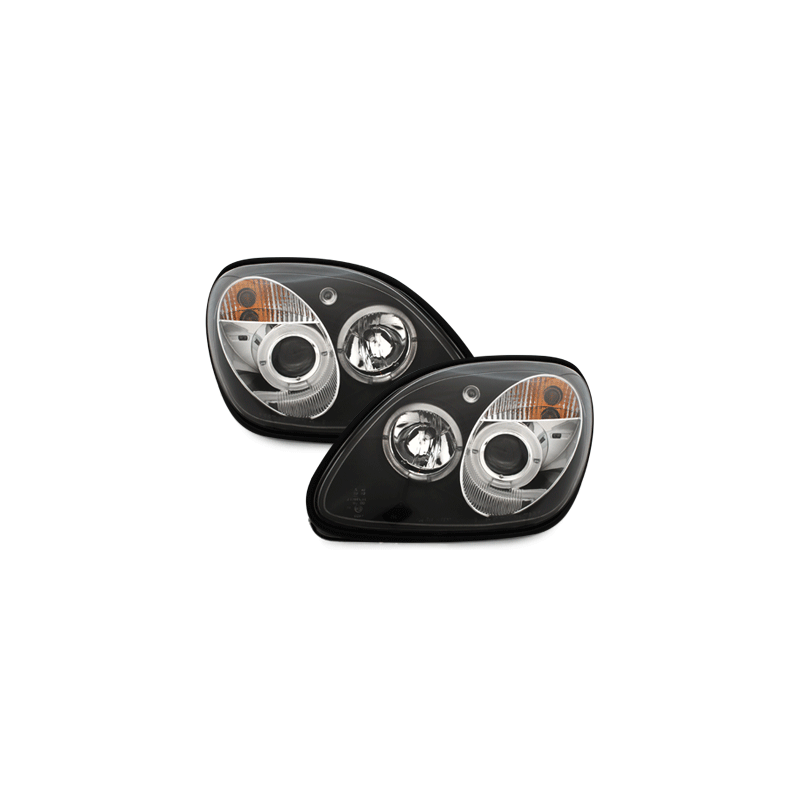 Phares Mercedes Benz R170 SLK 96-04  avec anneaux lumineux angel eyes  Noir