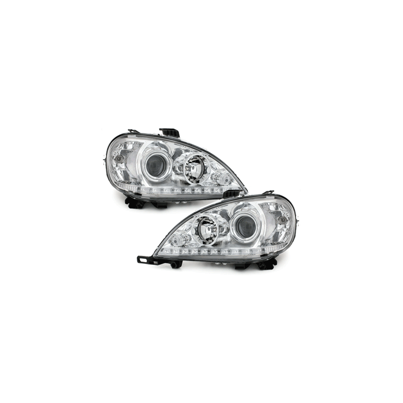 Phares a LED DRL Mercedes Benz W163 ML 02-04  Chrome