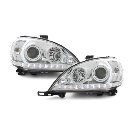 Phares a LED DRL Mercedes Benz W163 M 98-01  Chrome