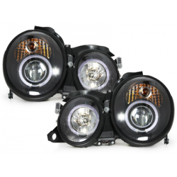 Phares M. Benz W208 CLK 97-02  avec anneaux lumineux angel eyes  Noir
