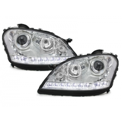 Phares a LED DRL Mercedes Benz W164 M 05-08  Chrome