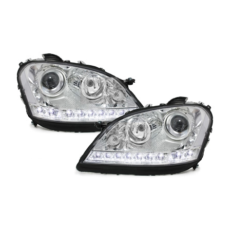 Phares a LED DRL Mercedes Benz W164 M 05-08  Chrome