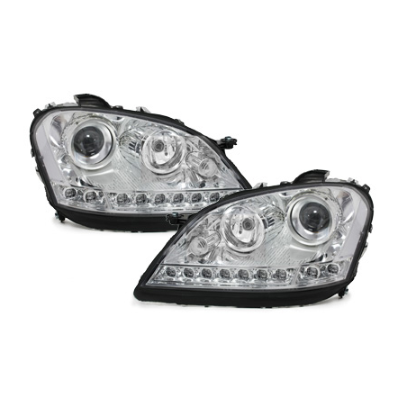 Phares a LED DRL Mercedes Benz W164 M 05-08  Chrome