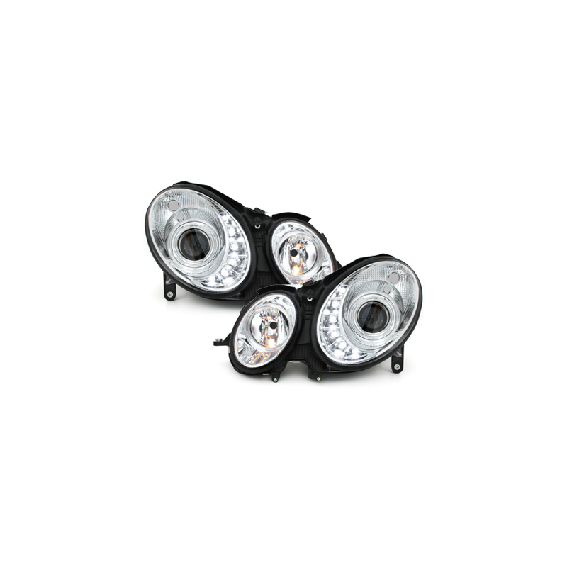 Phares a LED DRL Mercedes B. W211 E-Klasse 06-08 chrome