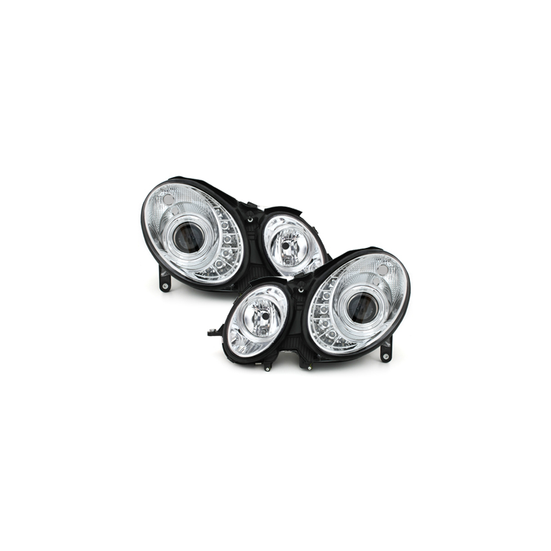 Phares a LED DRL Mercedes B. W211 E-Klasse 06-08 chrome