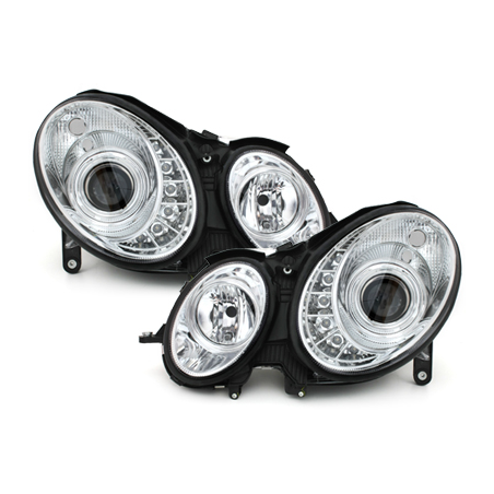 Phares a LED DRL Mercedes B. W211 E-Klasse 06-08 chrome