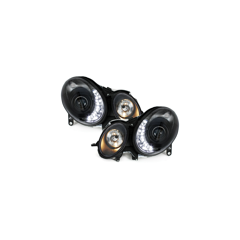 Phares a LED DRL Mercedes B. W211 E-Klasse 06-08 Noir