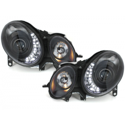 Phares a LED DRL Mercedes B. W211 E-Klasse 02-06 Noir